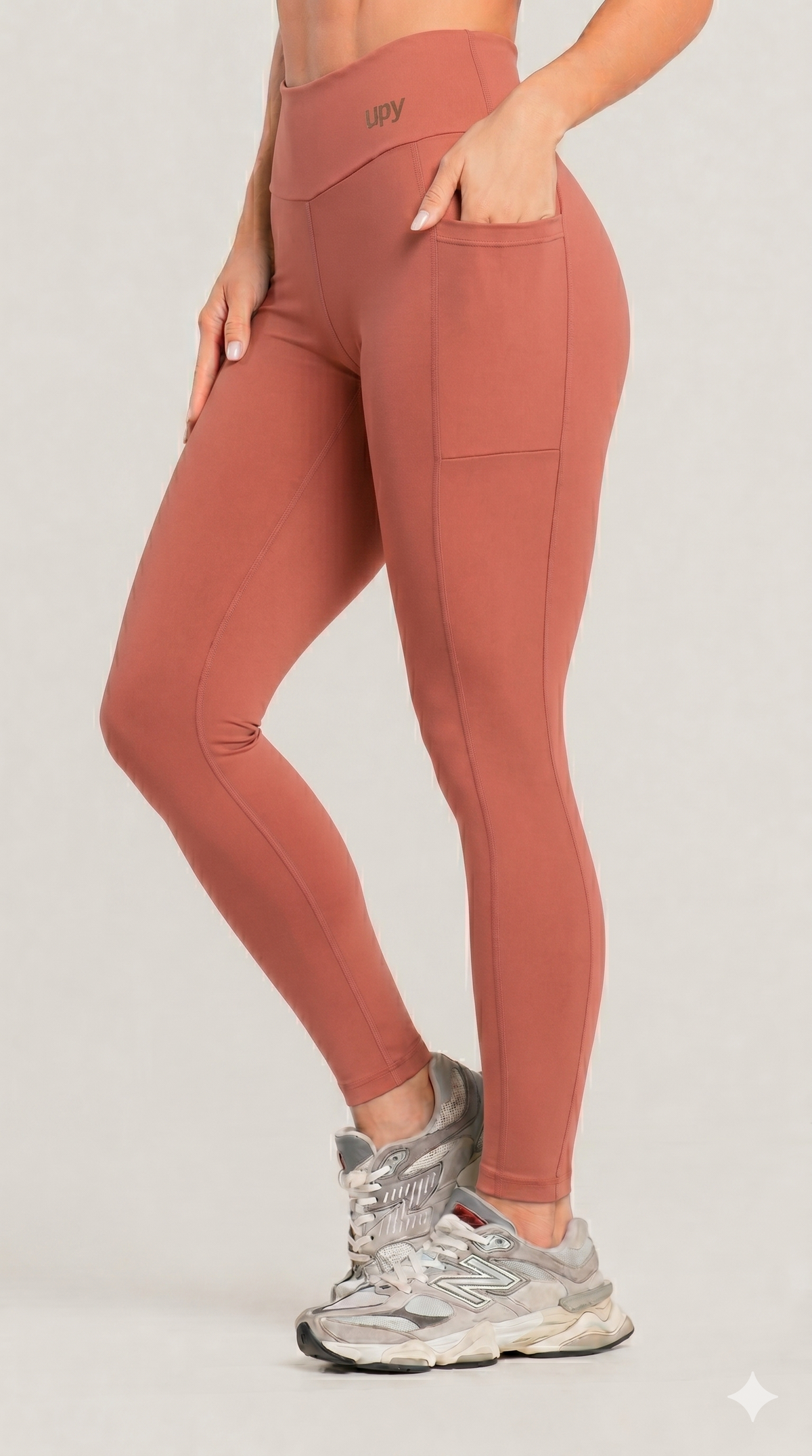 Calça Legging Poliamida Com Bolsos