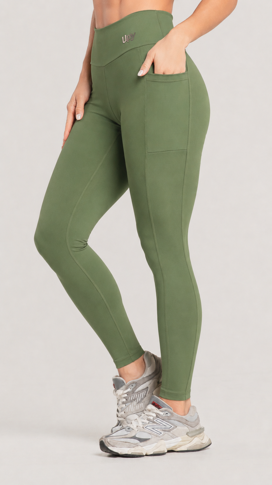 Calça Legging Poliamida Com Bolsos